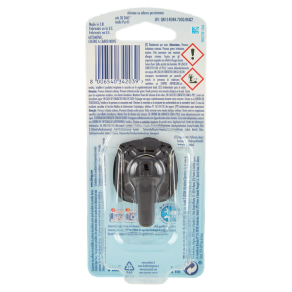 Ambi Pur Profumatore per Auto Usa e Getta, Profumo di Auto Nuova, 1 Deodorante, 2 ml