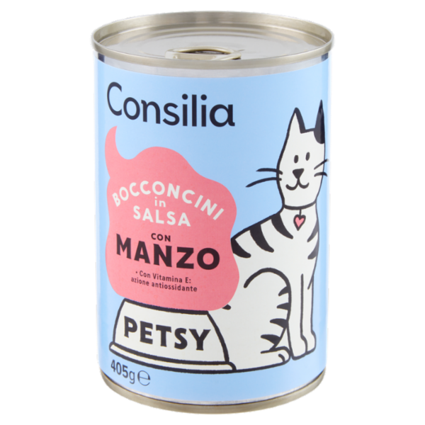 Consilia Petsy Gatto Bocconcini in Salsa con Manzo 405 g
