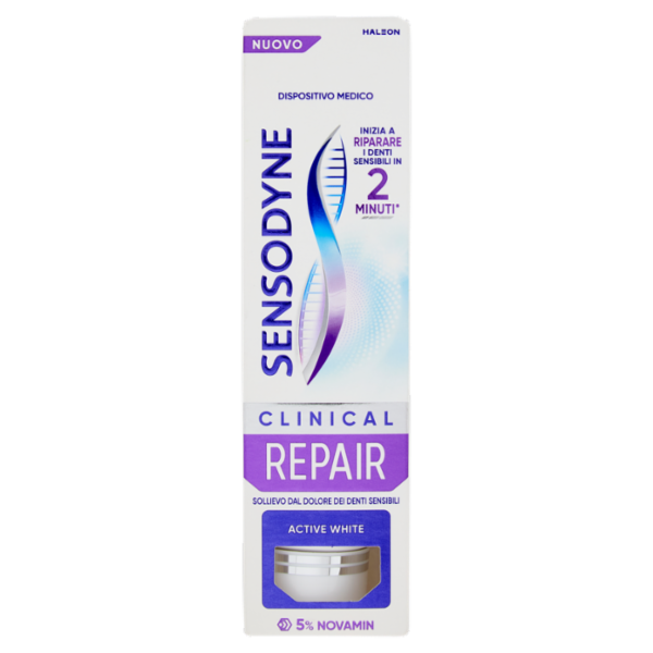 Sensodyne Clinical Repair Active White,inizia a riparare i Denti Sensibili in 2 min*,Sbiancante,75ml