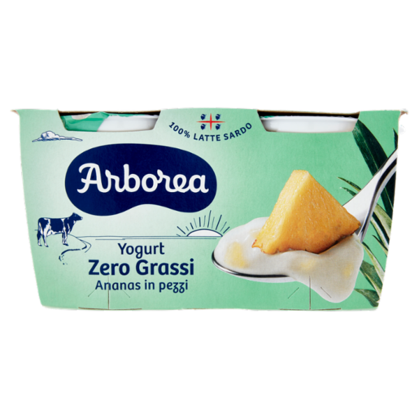 Arborea Yogurt Zero Grassi Ananas in pezzi 2 x 125 g