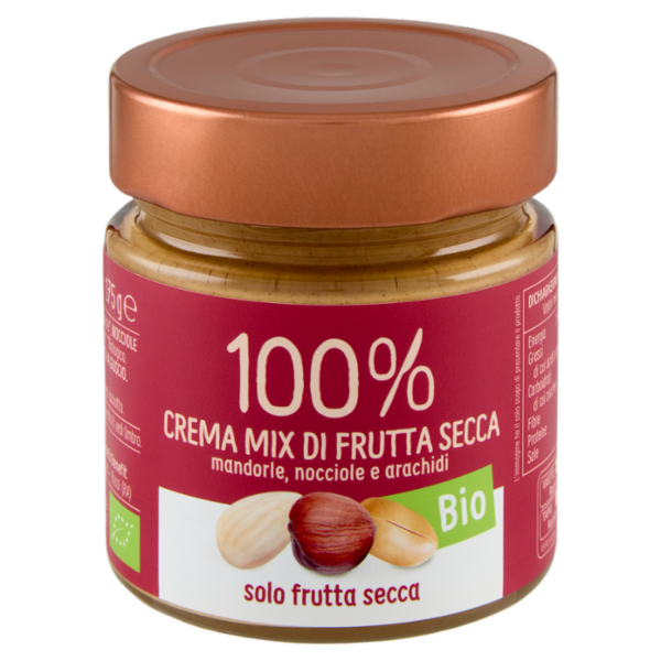 Euro Company 100% Crema Mix di Frutta Secca mandorle, nocciole e arachidi Bio 175 g
