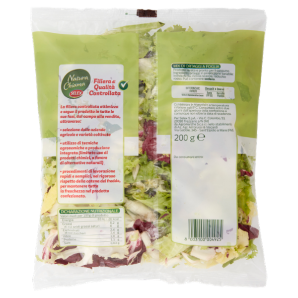 Selex Natura Chiama Insalata Mista Lavata e Pronta per il Consumo 200 g