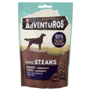 PURINA ADVENTUROS Mini Steaks Cervo, Pollo, Manzo, Tacchino & Maiale 70 g