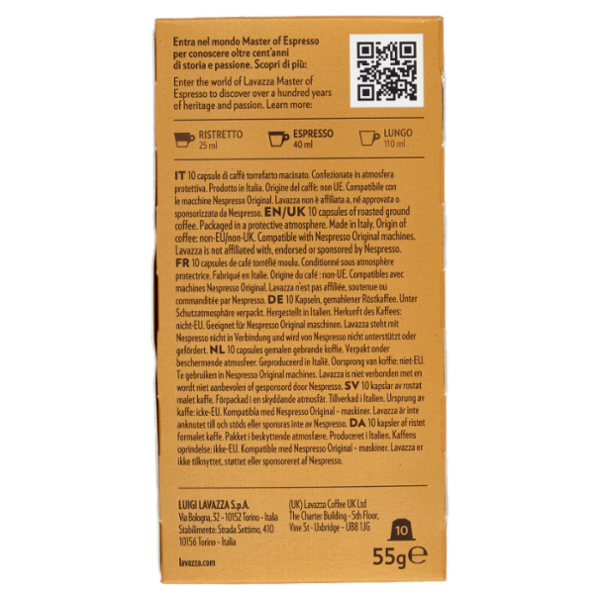 Lavazza Qualità Oro Compatibile con Nespresso Original 10 Capsule 55 g