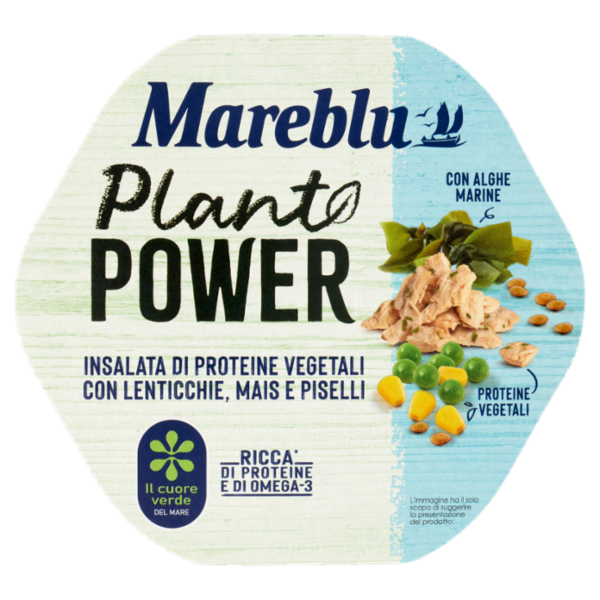 Mareblu Plant Power Insalata di Proteine Vegetali con Lenticchie, Mais e Piselli 220 g