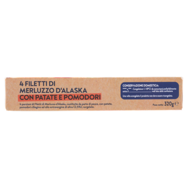 FRoSTA i Gustosi 4 Filetti di Merluzzo d'Alaska con Patate e Pomodori 320 g