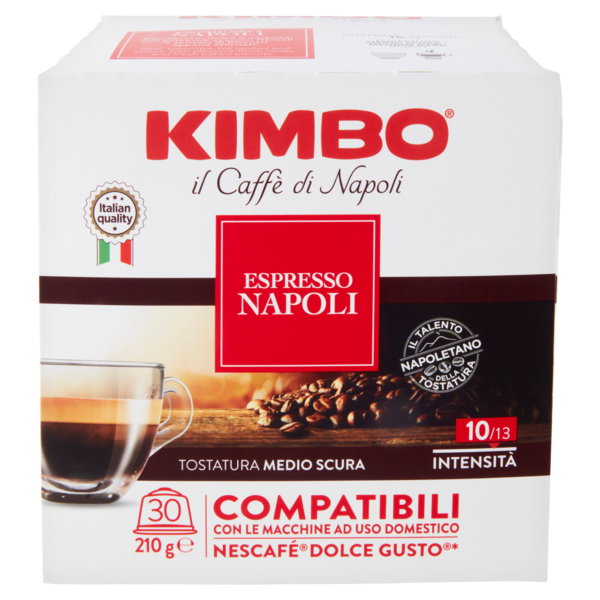 Kimbo Espresso Napoli Capsule Compatibili con le Macchine Nescafé Dolce Gusto* 30 x 7 g
