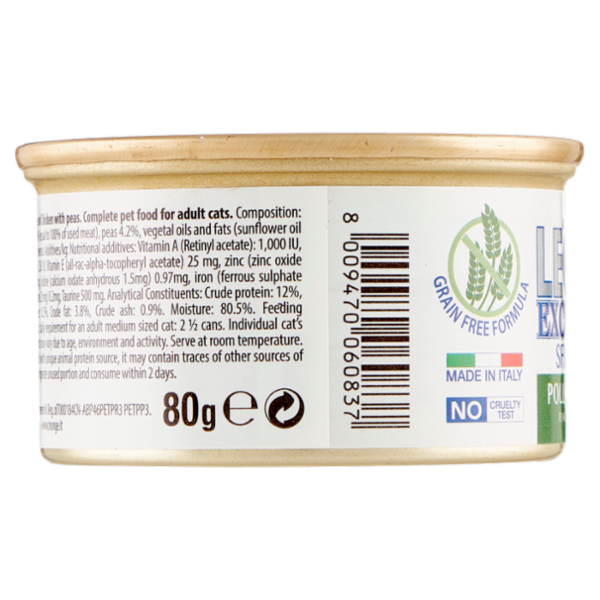 LeChat Excellence Sfilaccetti Pollo con Piselli 80 g