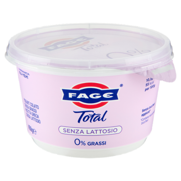 Fage Total Senza Lattosio 0% Grassi 450 g