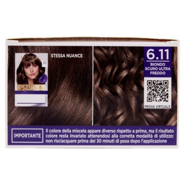 L'Oréal Paris Excellence Cool Creme Colorazione Triplo Trattamento Biondo Scuro Ultra Freddo 6.11