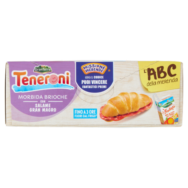 Teneroni l'ABC della merenda Morbida Brioche con Salame Gran Magro