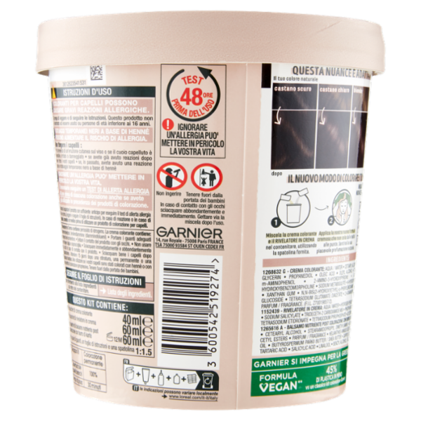 Garnier GOOD 4.0 Castano Cioccolato, colorazione permanente senza ammoniaca, 90% origine naturale