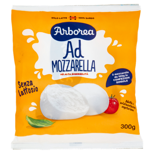 Arborea Ad Mozzarella ad Alta Digeribilità Senza Lattosio 3 x 100 g