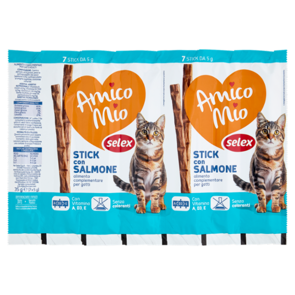 Selex Amico Mio Gatto Stick con Salmone 7x5 g