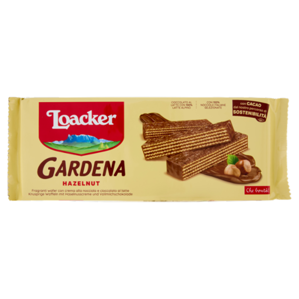 Loacker Gardena Hazelnut Wafer ricoperti di Cioccolato al Latte con crema alla Nocciola Wafers 200g