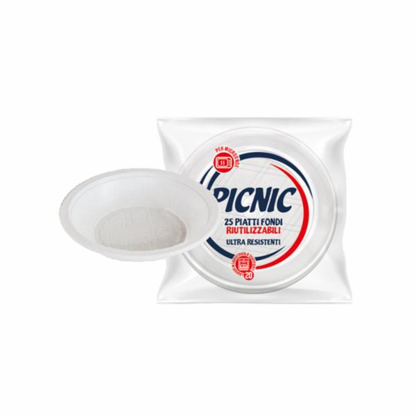 Picnic Piatti Fondi Riutilizzabili 25 Pezzi