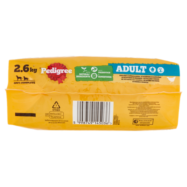 Pedigree Cibo Secco Cane Adulto Pollame Verdure 2.6Kg