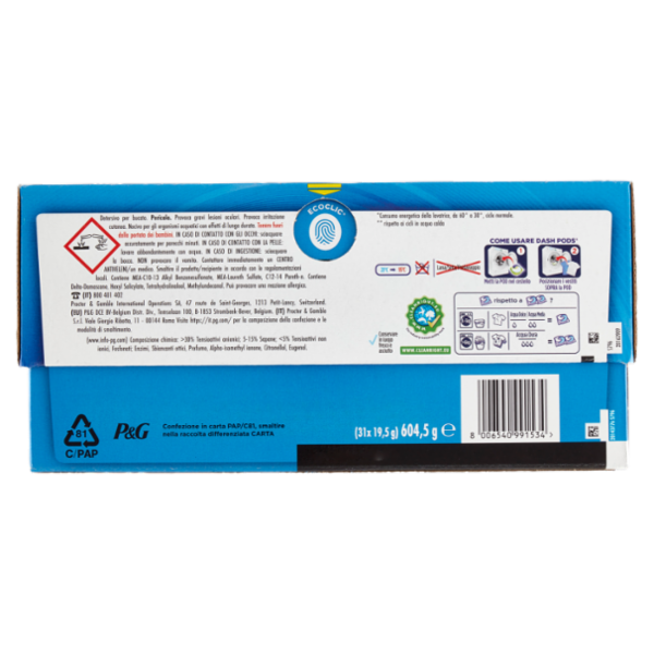 Dash Pods Detersivo Lavatrice In Capsule, Salvacolore, 31 Lavaggi 604,5 g