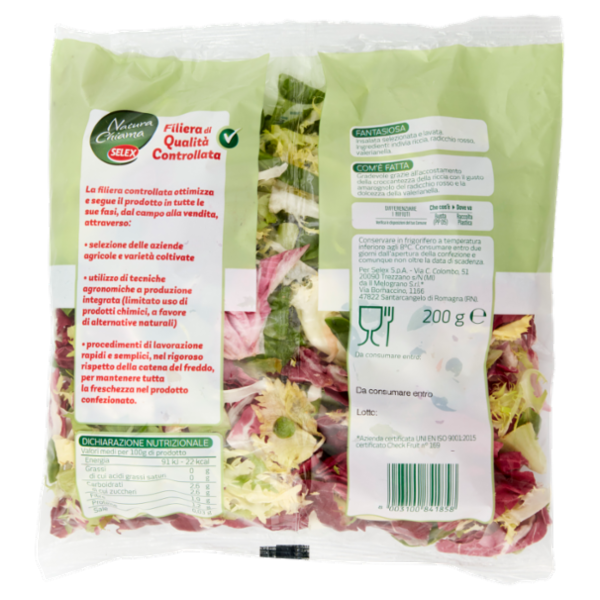 Selex Natura Chiama Insalata Fantasiosa Lavata e Pronta per il Consumo 200 g