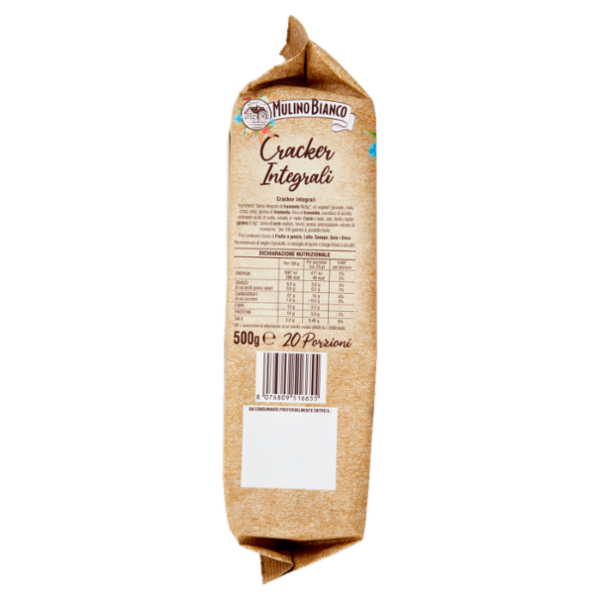 Mulino Bianco Cracker Integrali con Farina Sostenibile Ricchi di Fibre 500g