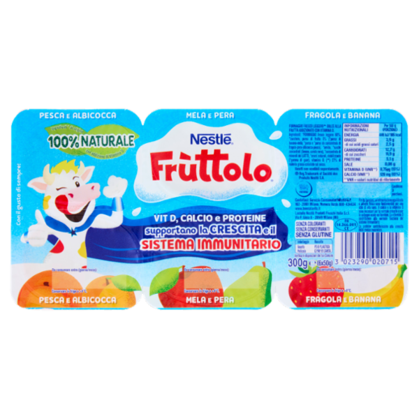 NESTLÉ FRUTTOLO Pesca e Albicocca - Mela e Pera - Fragola e Banana 6x50g
