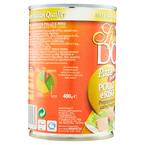 Special Dog Patè Junior Pollo e Riso 400 g