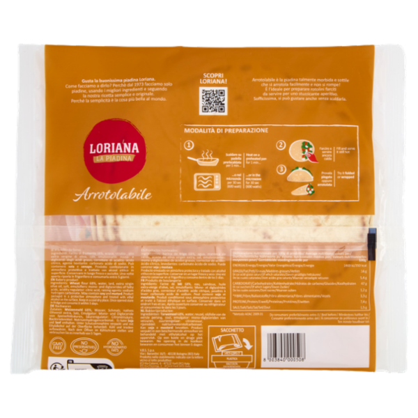 Loriana Arrotolabile 4 piadine 300 g