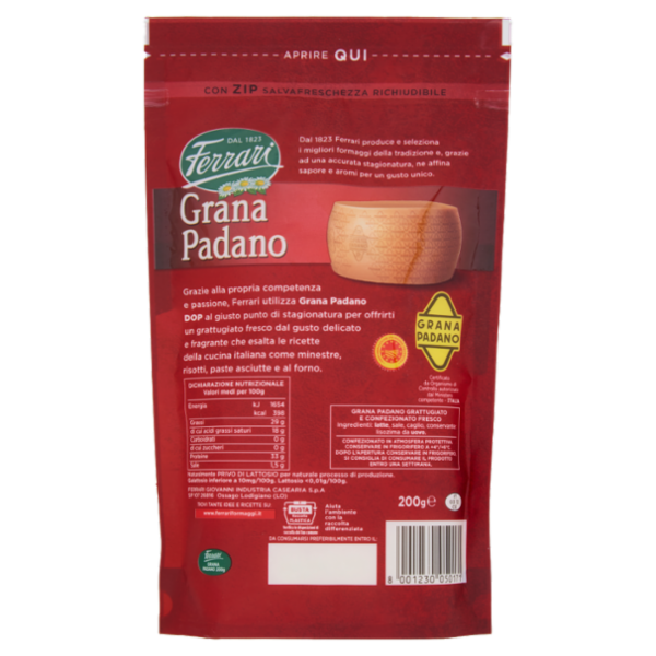 Ferrari Grana Padano DOP Grattugiato Fresco 200 g