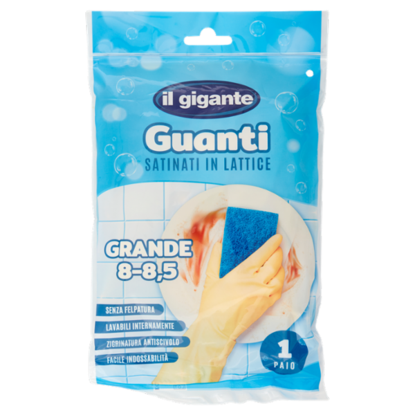 IL GIGANTE Guanti Satinati in Lattice Grande 8 - 8,5 1 Paio