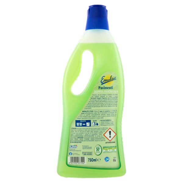Emulsio Detergente Igienizzante Pavimenti Doppia Fragranza Fiori di Limone Camelia 750 ml