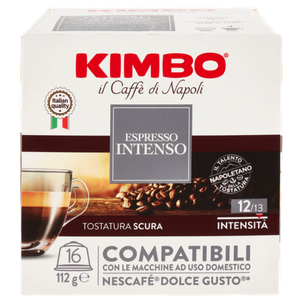 Kimbo Espresso Intenso Capsule Compatibili con le Macchine Nescafé Dolce Gusto* 16 x 7 g