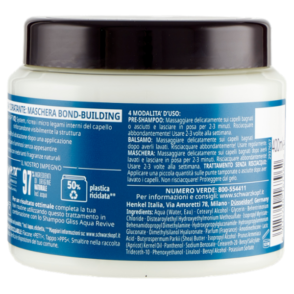 Gliss 4-in-1 Idratante Maschera Bond-Building per Capelli 400 ml