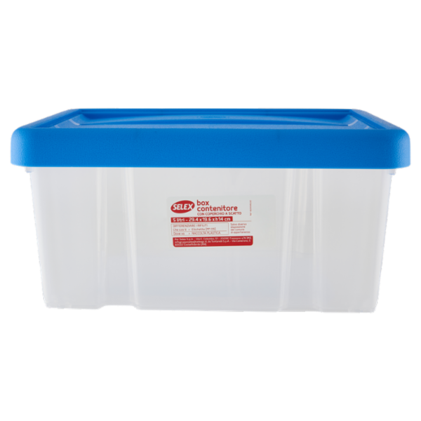 Selex Contenitore con Coperchio a Scatto Azzurro 5 L