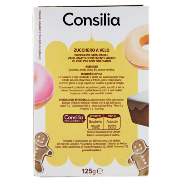 Consilia Zucchero a Velo Vanillinato 125 g
