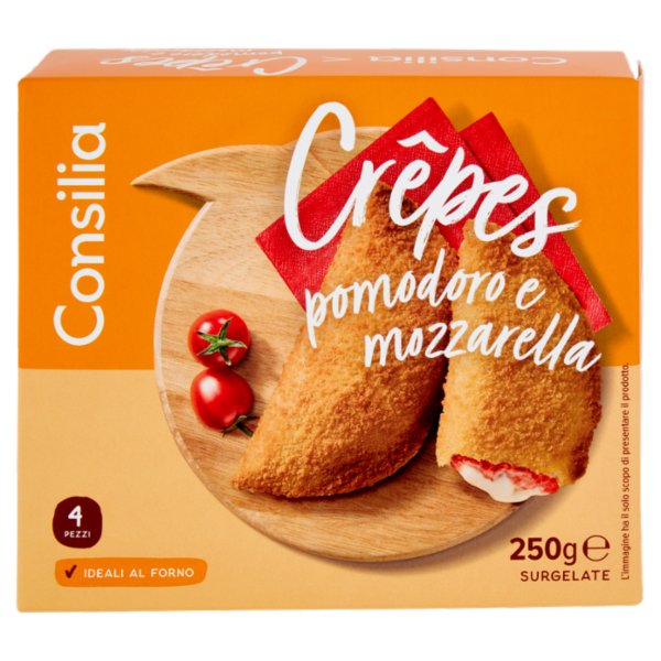 Consilia Crêpes Surgelate Mozzarella e Pomodoro 4 pezzi 250 g