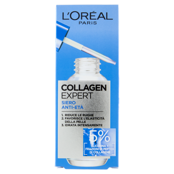 L'Oréal Paris Collagen Expert Siero Anti-Età 5% Glicerina + Peptidi di collagene, 30 ml