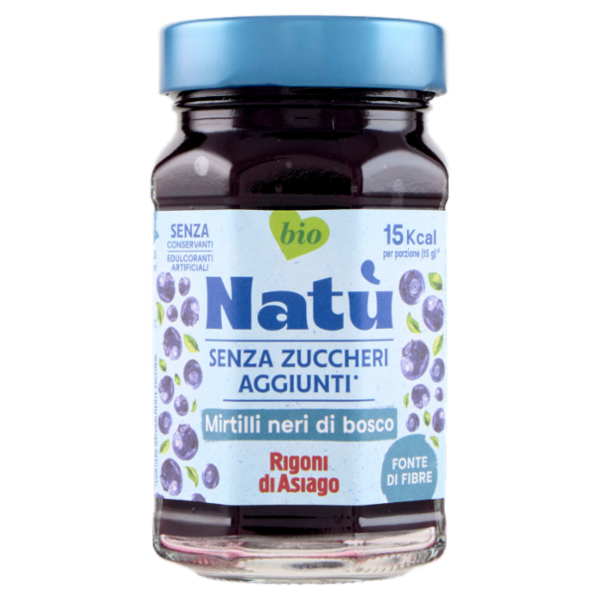 Rigoni di Asiago Natù Senza Zuccheri Aggiunti° Mirtilli neri di bosco bio 240 g