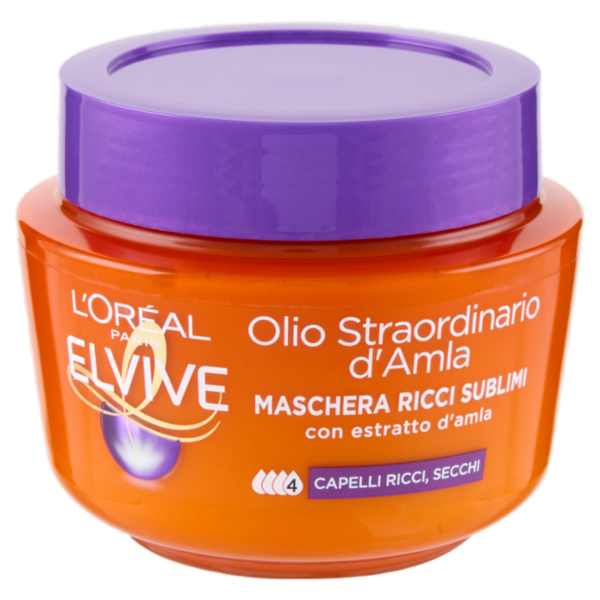 Elvive Olio Straordinario d'Amla Maschera Ricci Sublimi, per Capelli Ricci e Secchi, 300 ml
