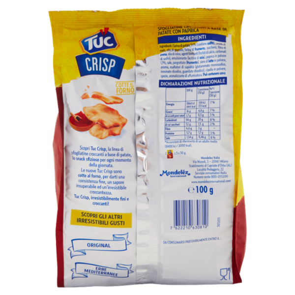 Tuc Crisp Sfogliatine Croccanti Paprika cotte al forno - 100 g