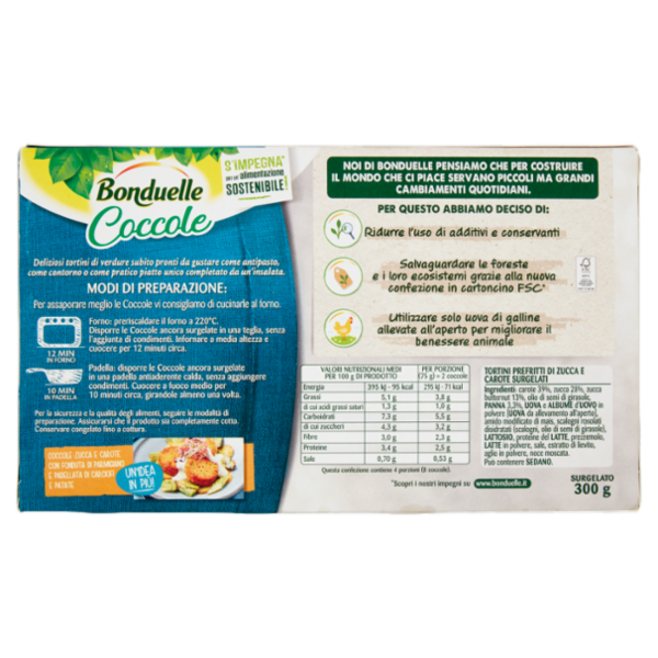 Bonduelle Coccole 8 Tortini di Zucca e Carote Surgelato 300 g