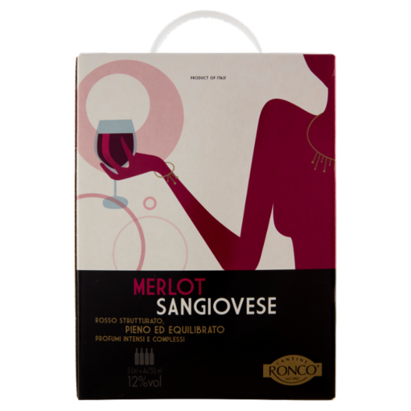 Cantine Ronco Merlot Sangiovese Rubicone IGT 3 l
