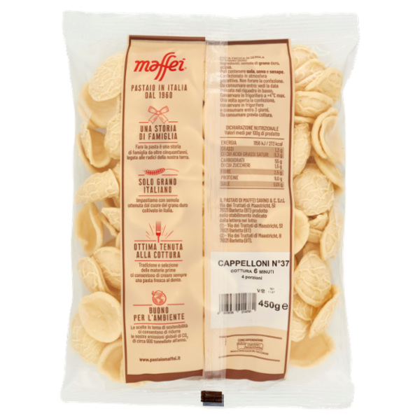 maffei Pasta Fresca di Semola di Grano Duro Cappelloni N°37 450 g