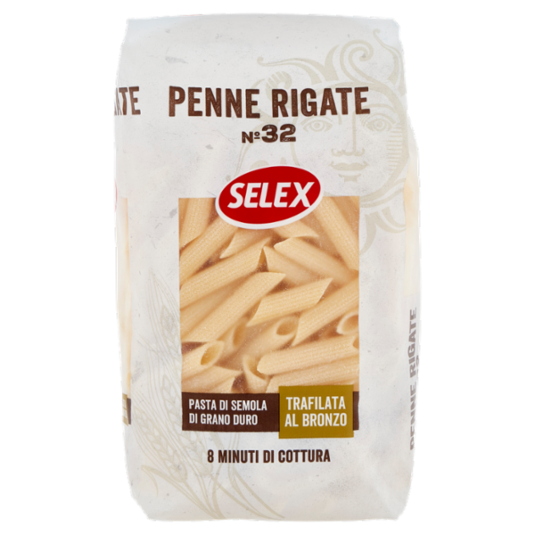 Selex Pasta di Semola Trafilata al Bronzo Penne Rigate 500 g