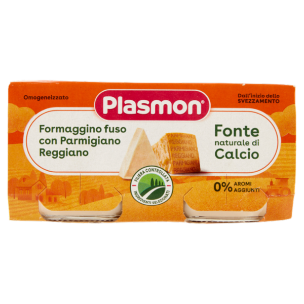 Plasmon Omogeneizzato Formaggino fuso con Parmigiano Reggiano 2 x 80 g