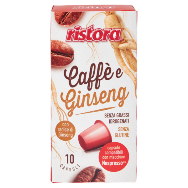ristora Caffè e Ginseng capsule compatibili con macchine Nespresso* 10 x 7,5 g