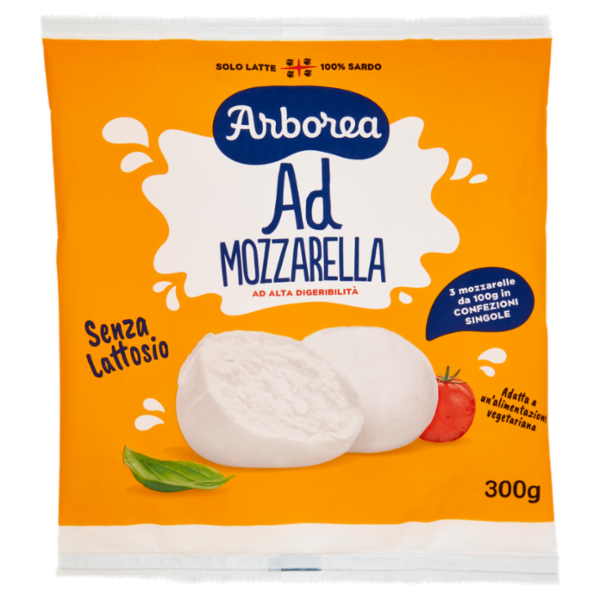 Arborea Ad Mozzarella ad Alta Digeribilità Senza Lattosio 3 x 100 g