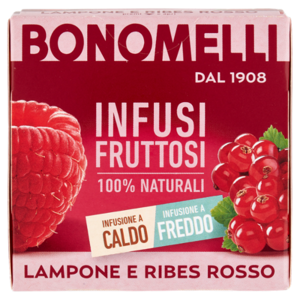 Bonomelli Infusi Fruttosi 100% Naturali Lampone e Ribes Rosso 12 Filtri 24 g