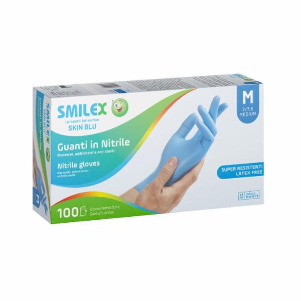 Smilex 100 Guanti in Nitrile Skin Blu Taglia M