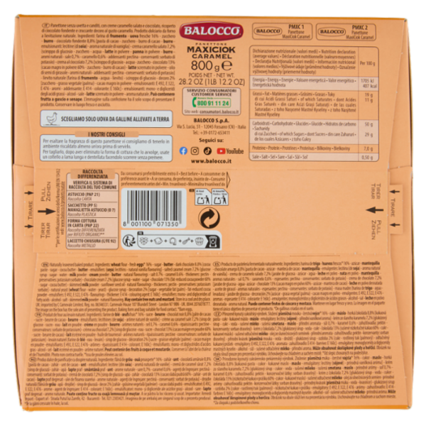 Balocco Panettone Maxiciok Caramel 800 g
