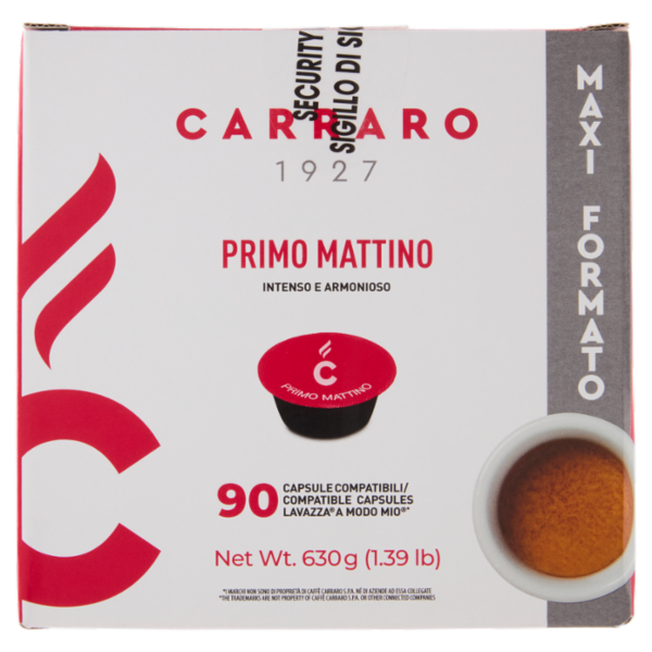 Carraro Primo Mattino Capsule Compatibili Lavazza* A Modo Mio* 90 x 7 g